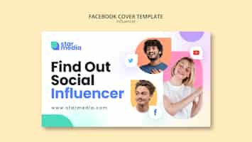 Gratis PSD ontwerpsjabloon voor influencer facebook-omslag