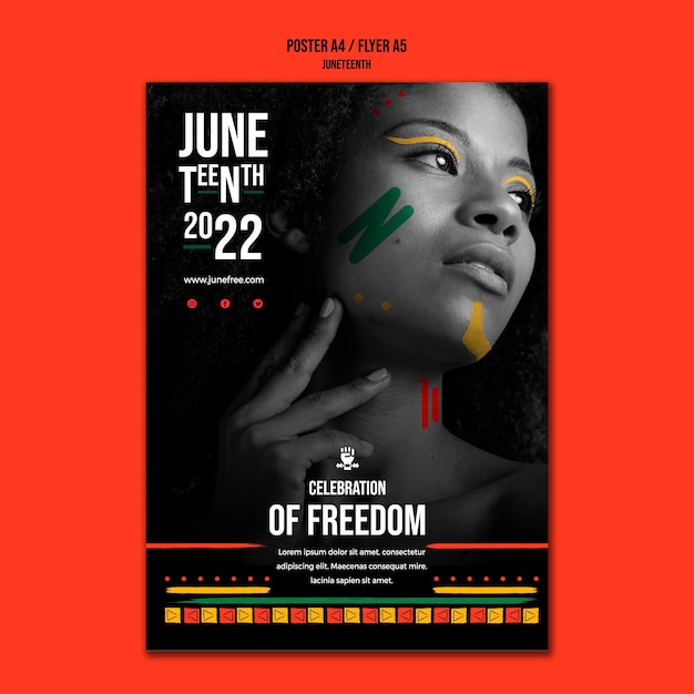 Ontwerpsjabloon voor juneteenth-posters