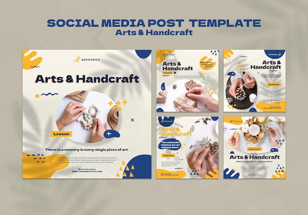 Gratis PSD ontwerpsjabloon voor kunst en handwerk voor sociale media