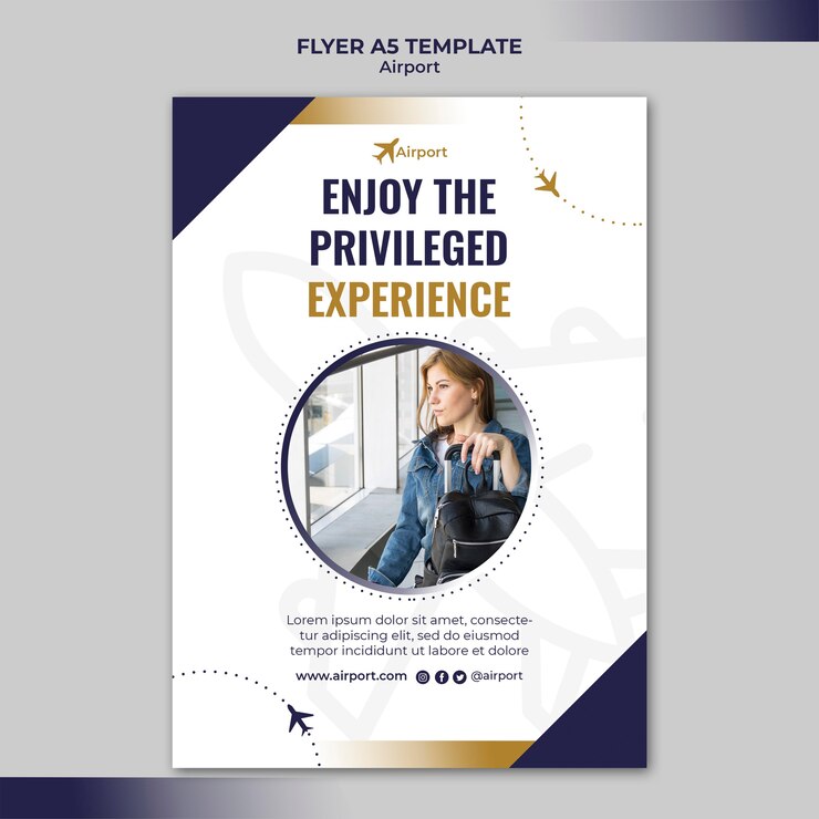 Gratis PSD ontwerpsjabloon voor luchthavenposters
