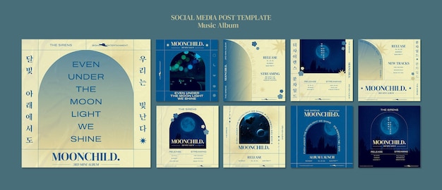 Gratis PSD ontwerpsjabloon voor muziekalbum sociale media post