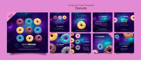 Gratis PSD ontwerpsjabloon voor realistische donuts