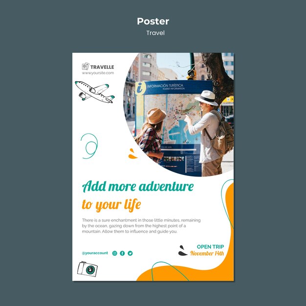 Ontwerpsjabloon voor reizen van poster