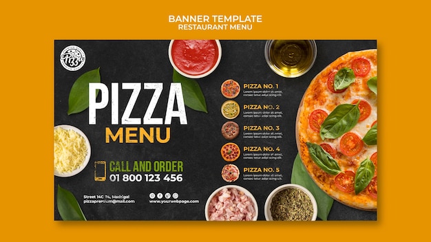 Gratis PSD ontwerpsjabloon voor restaurantmenu