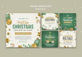 Gratis PSD ontwerpsjabloon voor sociale media voor kerstuitverkoop