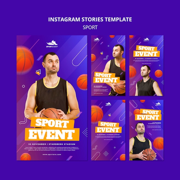 Ontwerpsjabloon voor sportevenement instagram verhaal