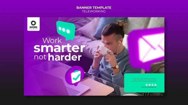 Ontwerpsjabloon voor telewerkenbanner