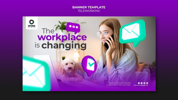 Ontwerpsjabloon voor telewerkenbanner