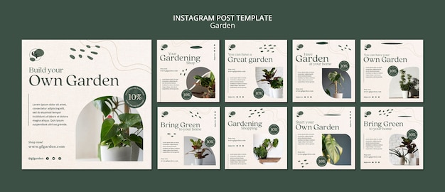 Gratis PSD ontwerpsjabloon voor tuinieren instagram post