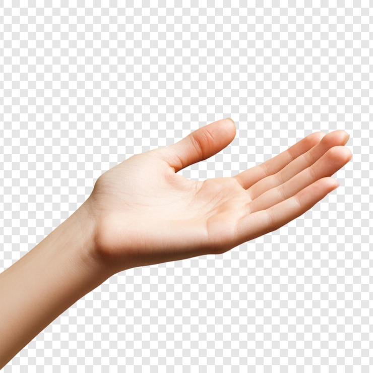 PSD Gratis open hand gesture of giving receiving help support invitation care palm fingers human anatomy skin texture softness tenderness warmth kindness generosity hope sharing connection empathy humanity