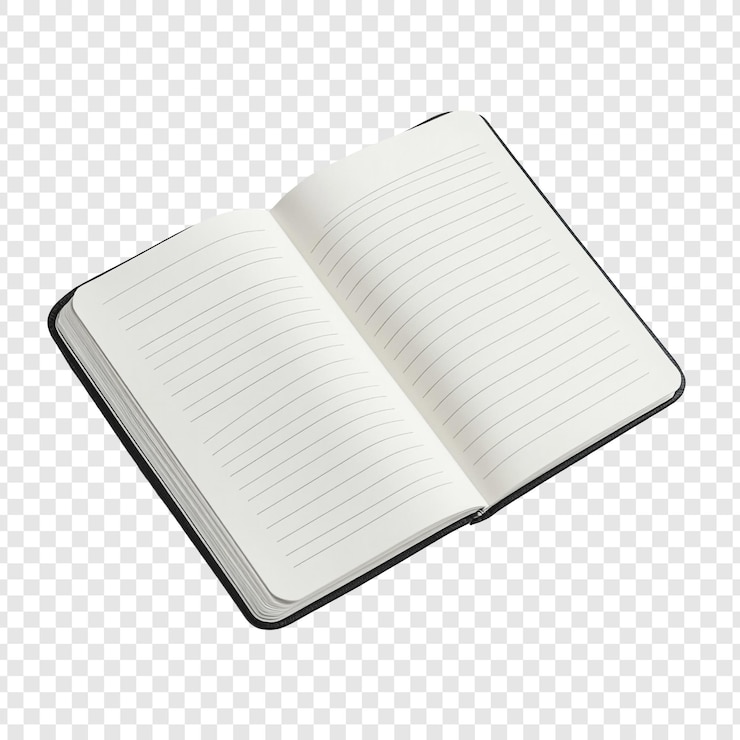 Gratis PSD open notebook mockup blank lined pages klaar voor uw ideeën