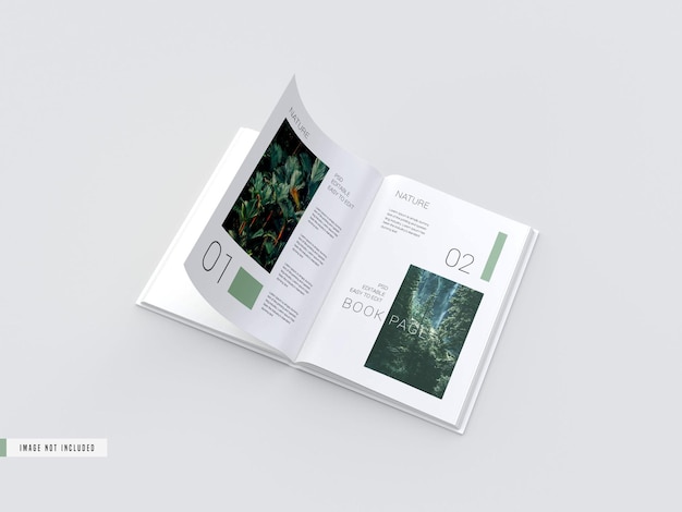 Gratis PSD open view book inside pages mockup