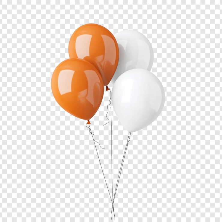 Gratis PSD oranje en witte ballonnen drijven