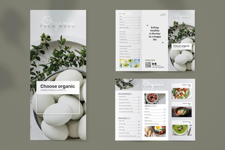PSD Gratis organic food brochure template psd