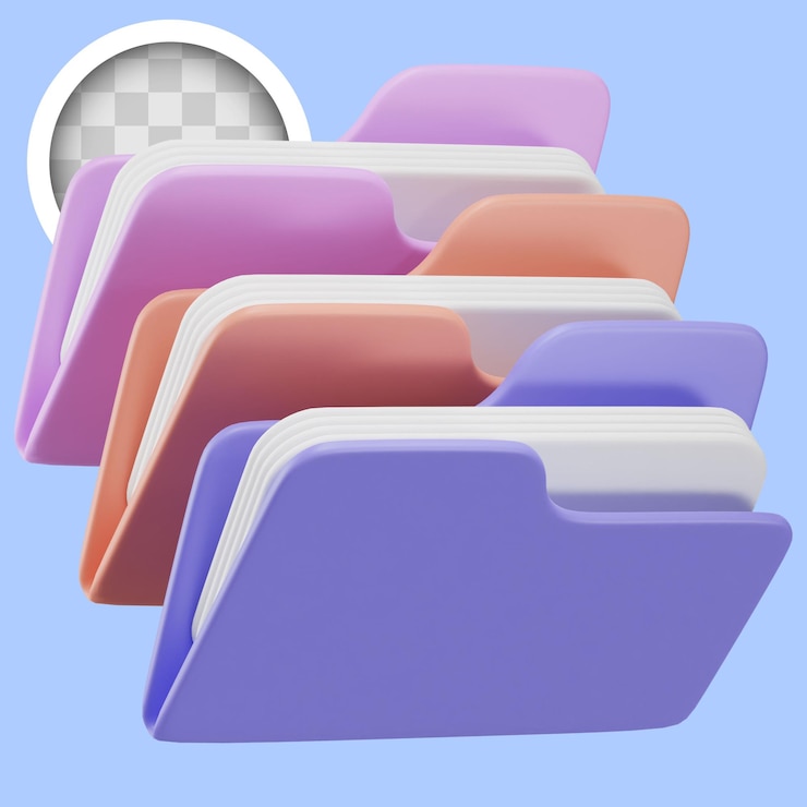 PSD Gratis organized folder representing file organization and management