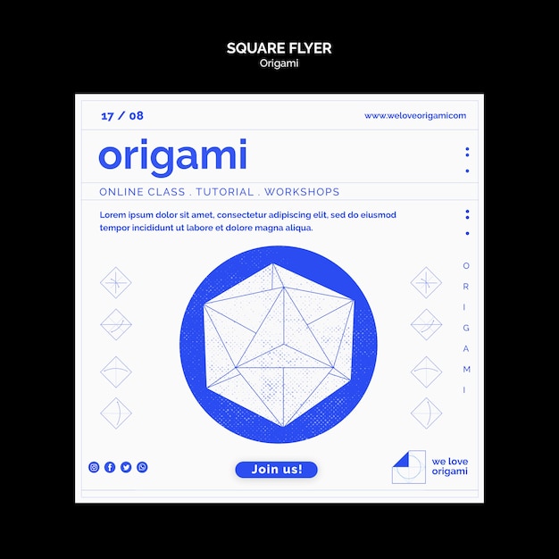 Gratis PSD origami flyer-sjabloon