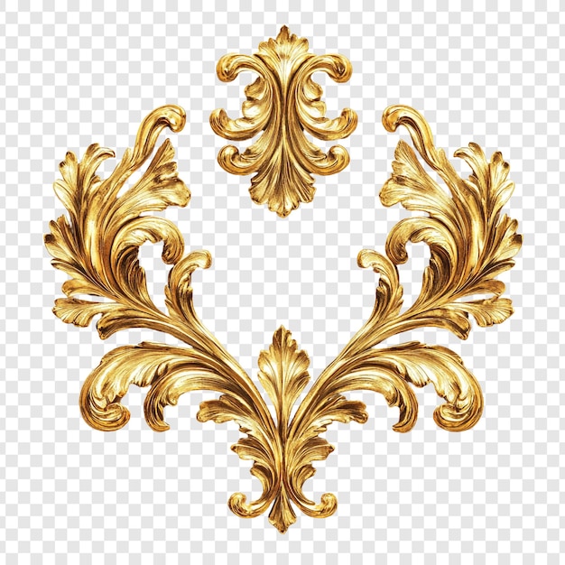 Ornamento barocco a foglia dorata dorata