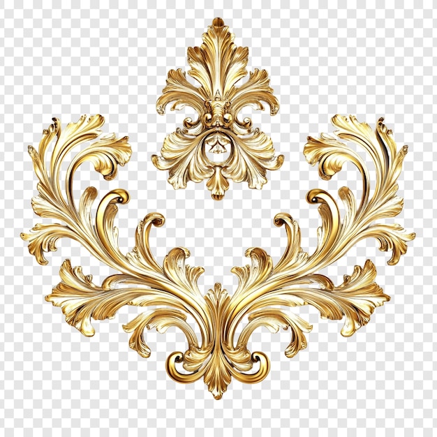 Ornamento barocco dorato Elemento di design rococò elegante