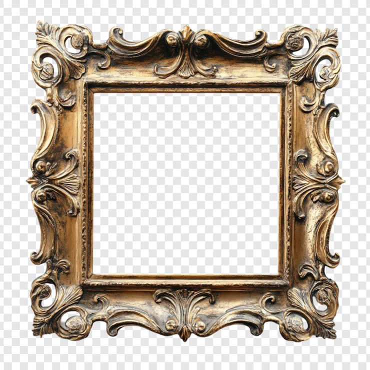 Gratis PSD ornate gold frame antieke picture frame vintage decor elegant border gilded gallery classic design art display square frame golden ornament luxury frame picture frame mockup leeg frame