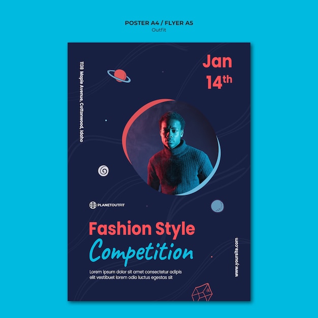 Gratis PSD outfit concept poster sjabloon