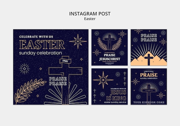 Gratis PSD paasviering instagram postset