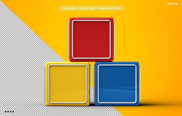 PSD gratuito pack de cubos 3d de colores