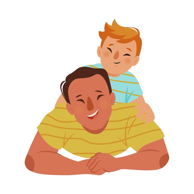 Padre e hijo aislados