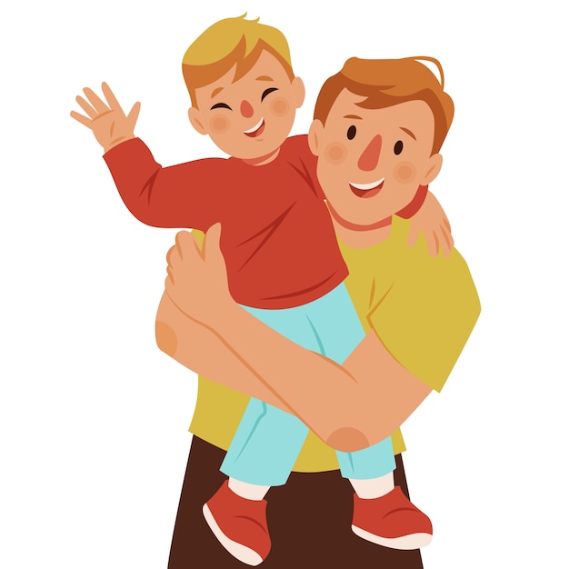 Padre e hijo aislados