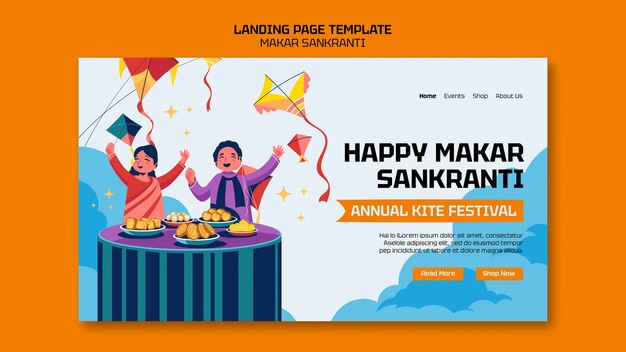 Página de aterrizaje de la celebración de Makar Sankranti