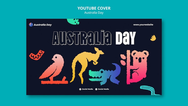 PSD gratuito página de aterrizaje de diseño plano de australia day