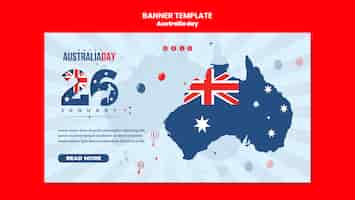 PSD gratuito página de aterrizaje de diseño plano de australia day