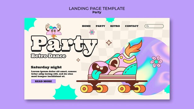 Página de aterrizaje de eventos de diseño plano.