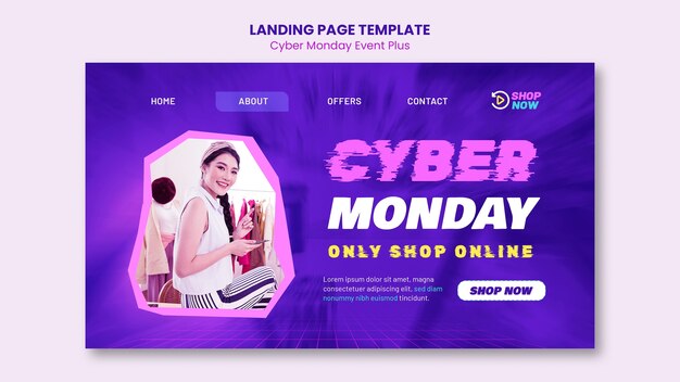 Página de aterrizaje de Gradient Cyber Monday