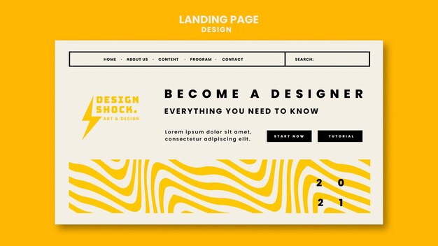 Página de destino para cursos de diseño gráfico