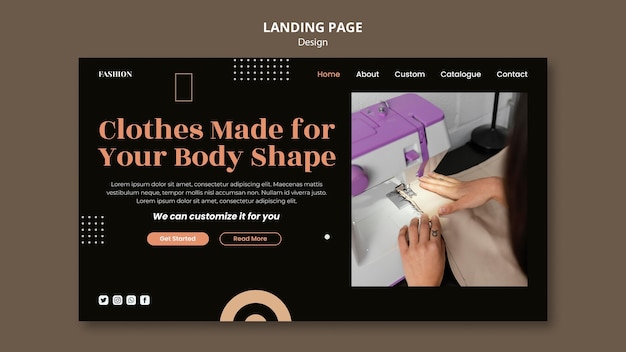 Página de destino para diseñador de moda