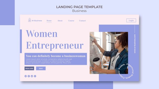 Página de destino para mujeres empresarias