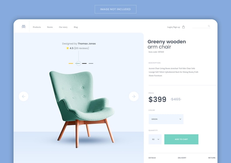 PSD gratuito pagina di destinazione dei mobili per il commercio elettronico