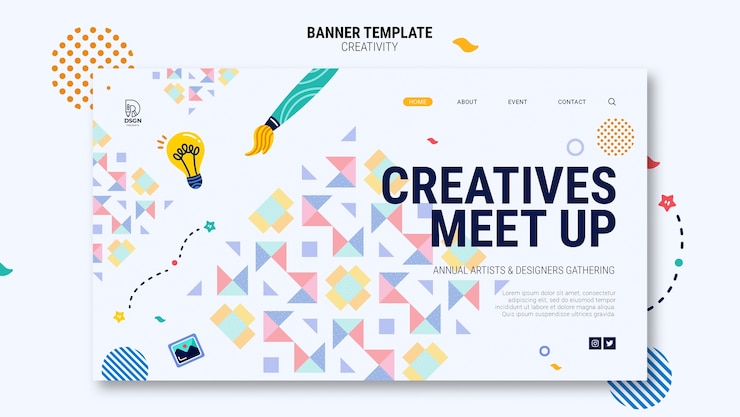 PSD gratuito pagina di destinazione del concetto di creatività