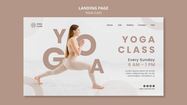 Pagina di destinazione del corso di yoga