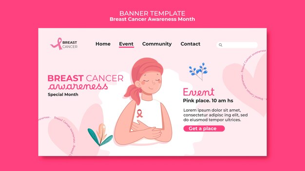 Pagina di destinazione del mese di sensibilizzazione sul cancro al seno