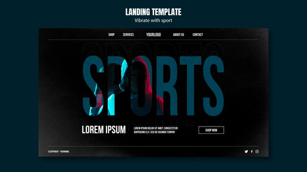 Pagina di destinazione del modello di annuncio sportivo