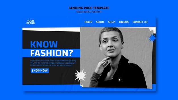 Pagina di destinazione del modello di collezione di moda