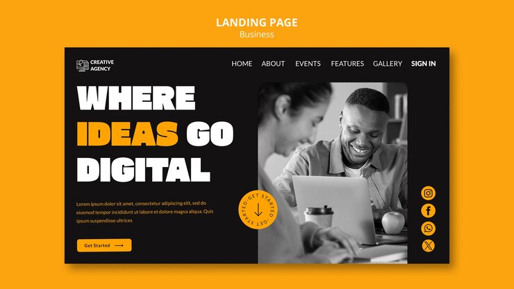 PSD gratuito pagina di destinazione del piano aziendale dal design piatto