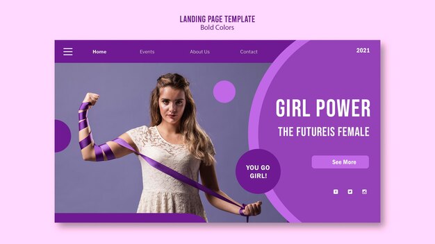 Pagina di destinazione del potere della ragazza