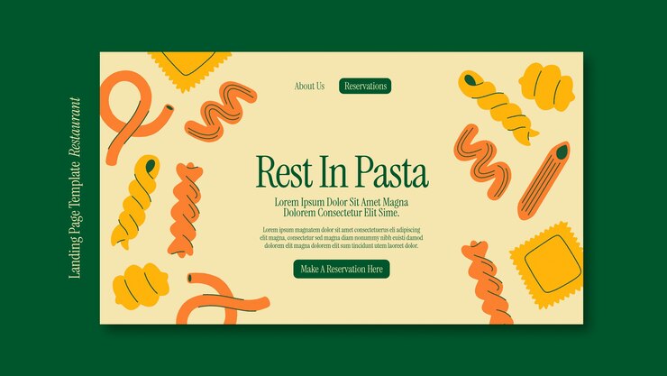 PSD gratuito pagina di destinazione del ristorante italiano dal design piatto