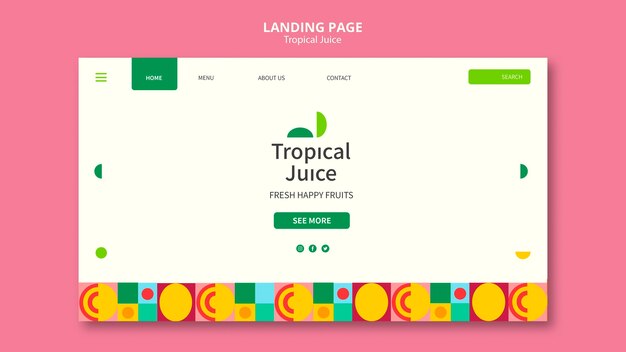 Pagina di destinazione del succo tropicale