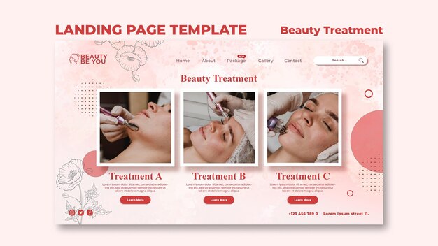 Pagina di destinazione del trattamento di bellezza