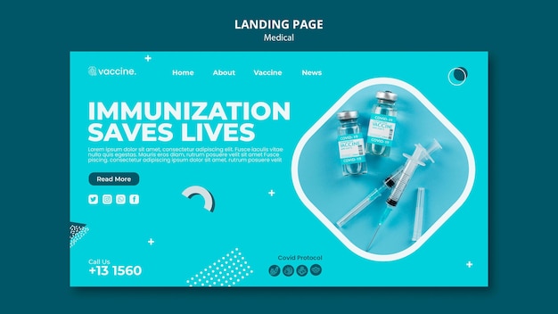 Pagina di destinazione del vaccino contro il coronavirus