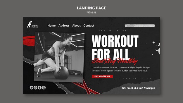 Pagina di destinazione dell'allenamento fitness