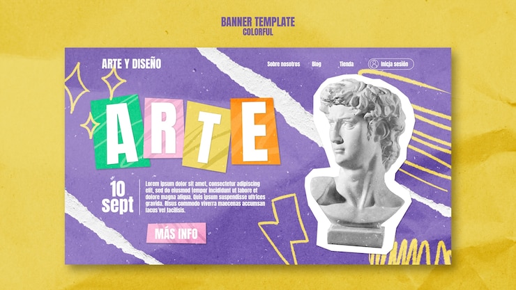PSD gratuito pagina di destinazione dell'evento colorata disegnata a mano